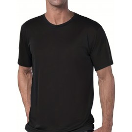 1pc/5Pcs Plus Size Men's Solid Casual T-shirt With Crew Neck For Summer, Men's Clothing