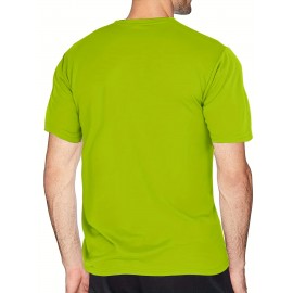 1pc/5Pcs Plus Size Men's Solid Casual T-shirt With Crew Neck For Summer, Men's Clothing