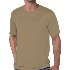 1pc/5Pcs Plus Size Men's Solid Casual T-shirt With Crew Neck For Summer, Men's Clothing