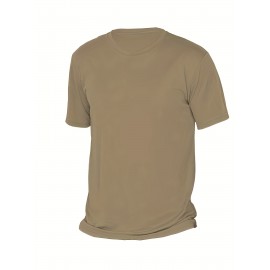 1pc/5Pcs Plus Size Men's Solid Casual T-shirt With Crew Neck For Summer, Men's Clothing