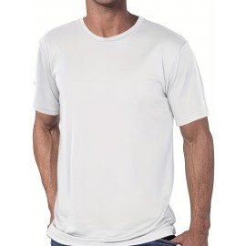 1pc/5Pcs Plus Size Men's Solid Casual T-shirt With Crew Neck For Summer, Men's Clothing