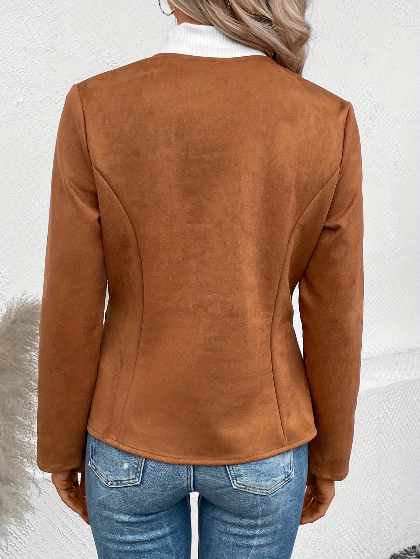 up jacket casual long sleeve crew neck outerwear for womens clothing details 2
