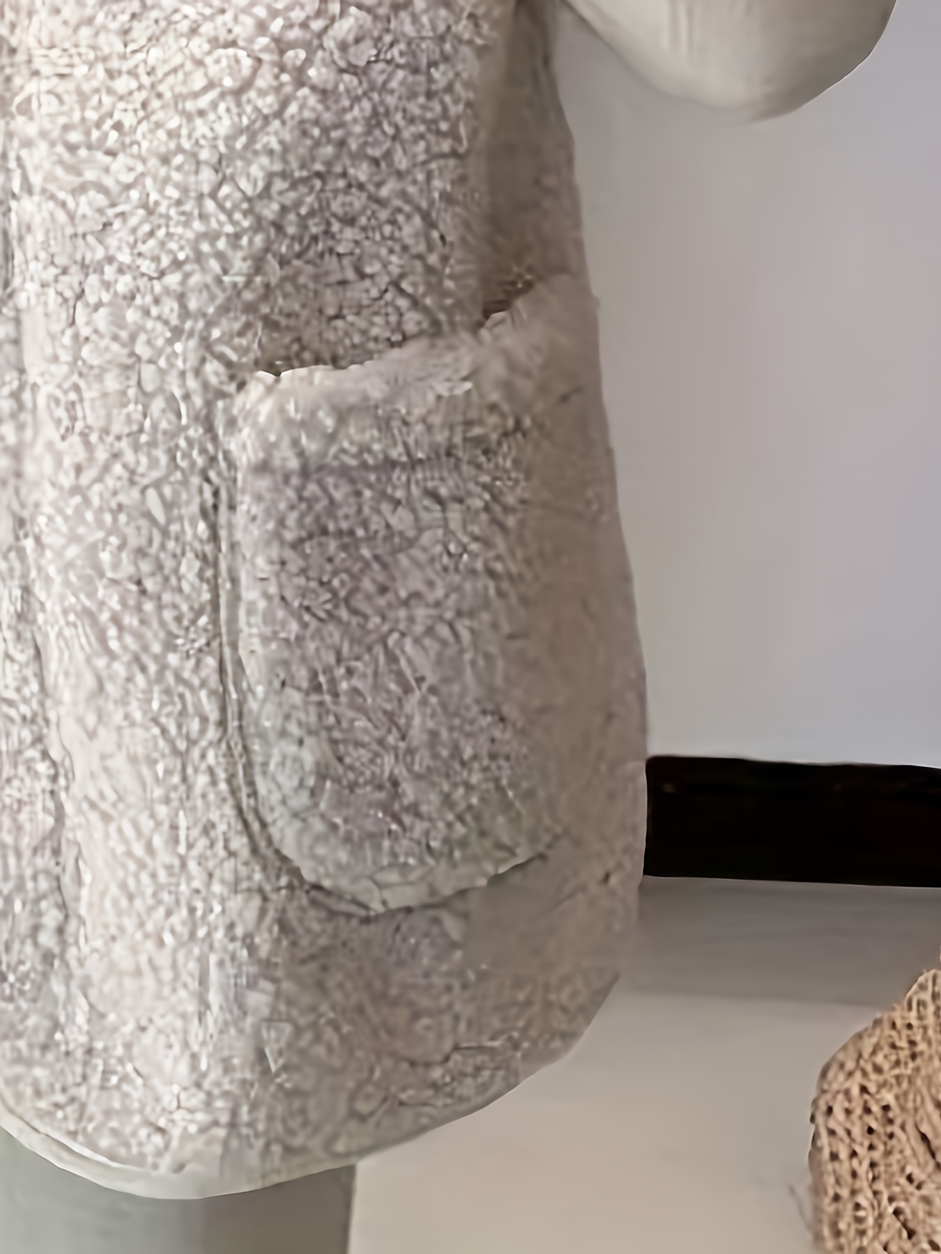 fuzzy button front vest jacket versatile sleeveless jacket for fall winter womens clothing details 1