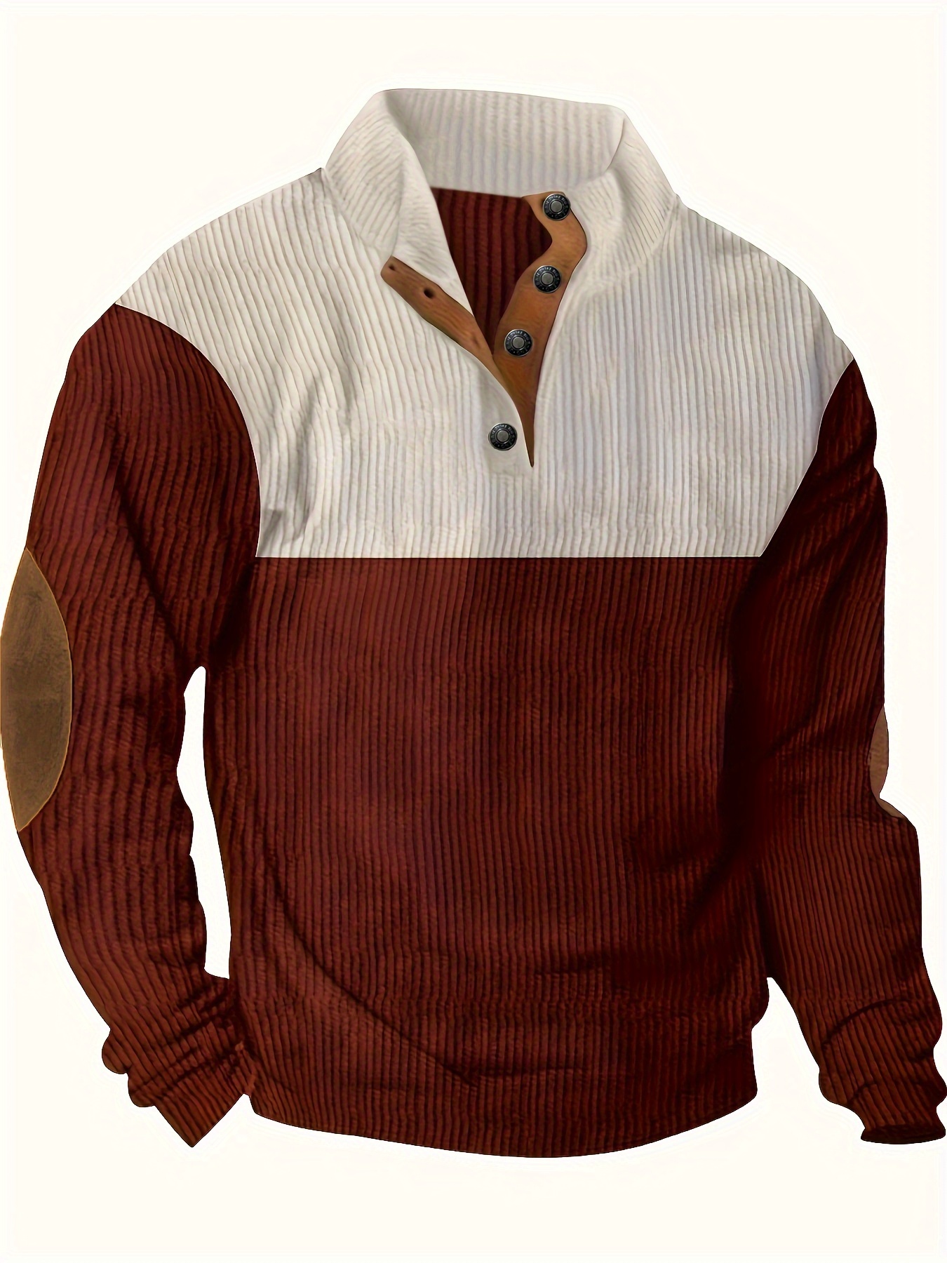 retro color block knitted ribbed sweater mens casual warm stretch stand collar pullover sweater for men old money style details 3