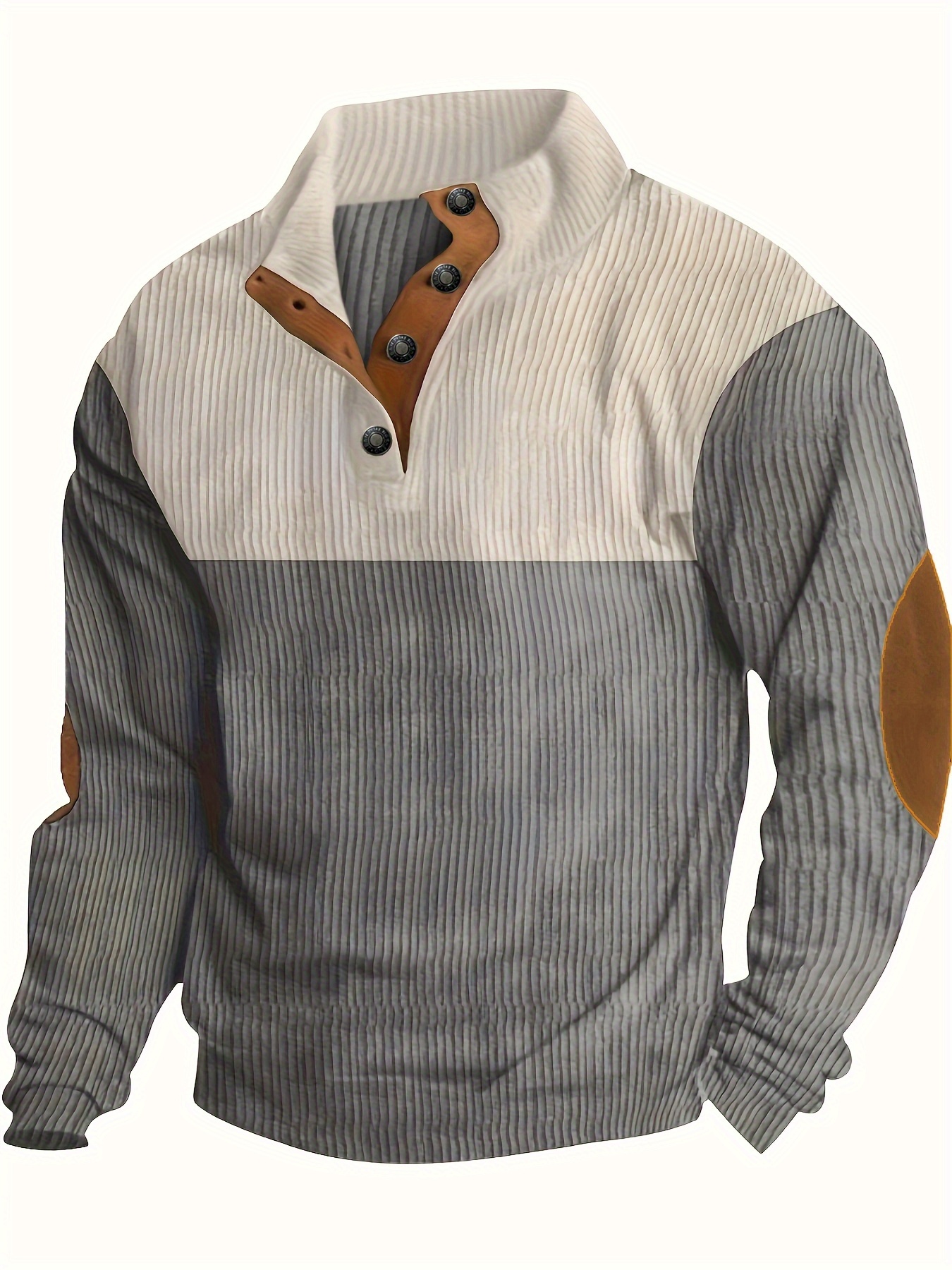 retro color block knitted ribbed sweater mens casual warm stretch stand collar pullover sweater for men old money style details 8