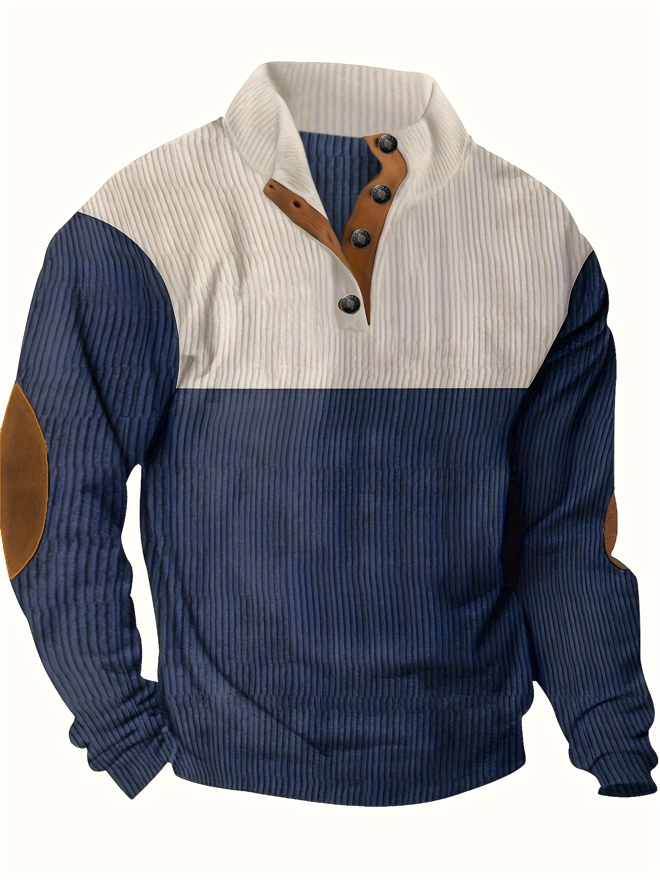 retro color block knitted ribbed sweater mens casual warm stretch stand collar pullover sweater for men old money style details 9