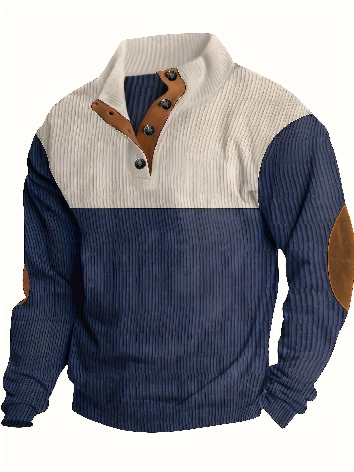 retro color block knitted ribbed sweater mens casual warm stretch stand collar pullover sweater for men old money style details 11
