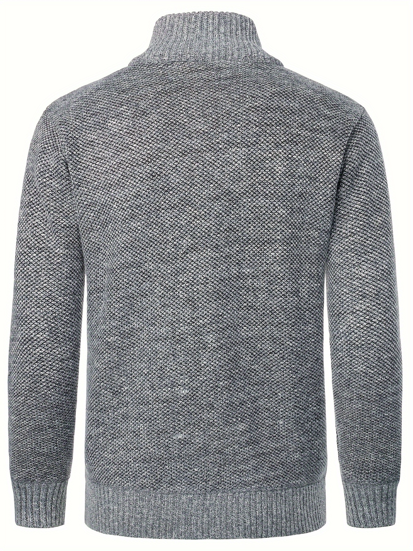 mens full zip up casual cardigan thermal regular sweater details 2
