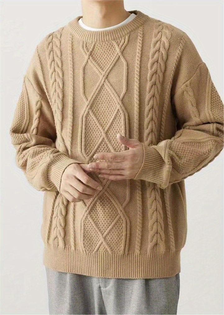 mens warm trendy knitted pullover sweater details 2