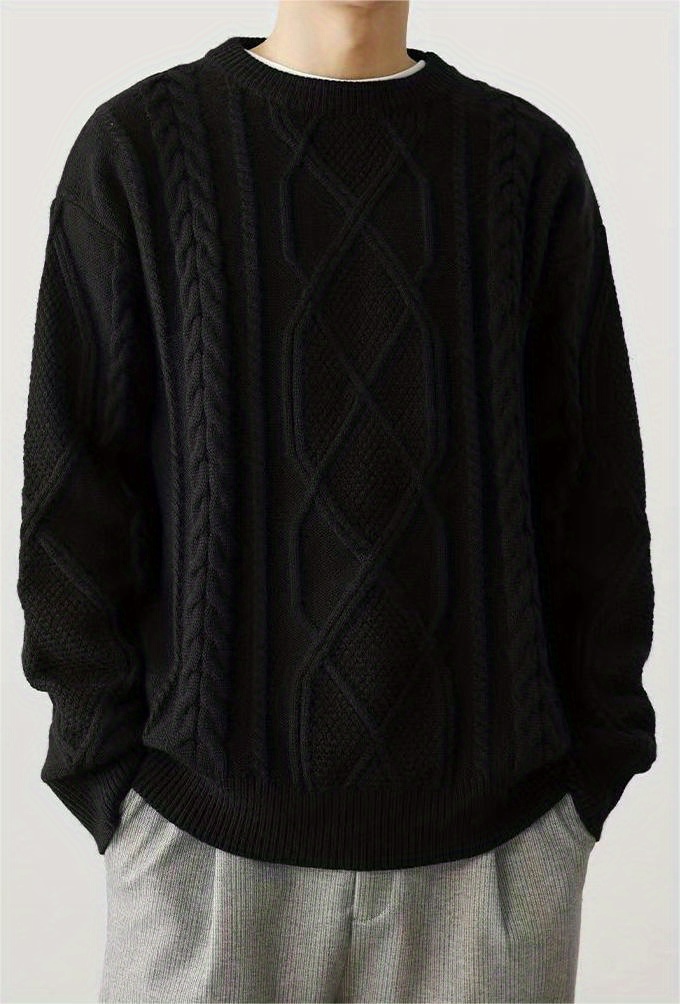 mens warm trendy knitted pullover sweater details 5