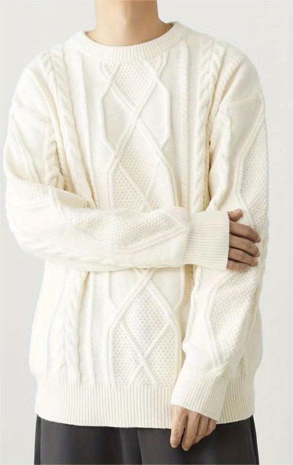 mens warm trendy knitted pullover sweater details 8