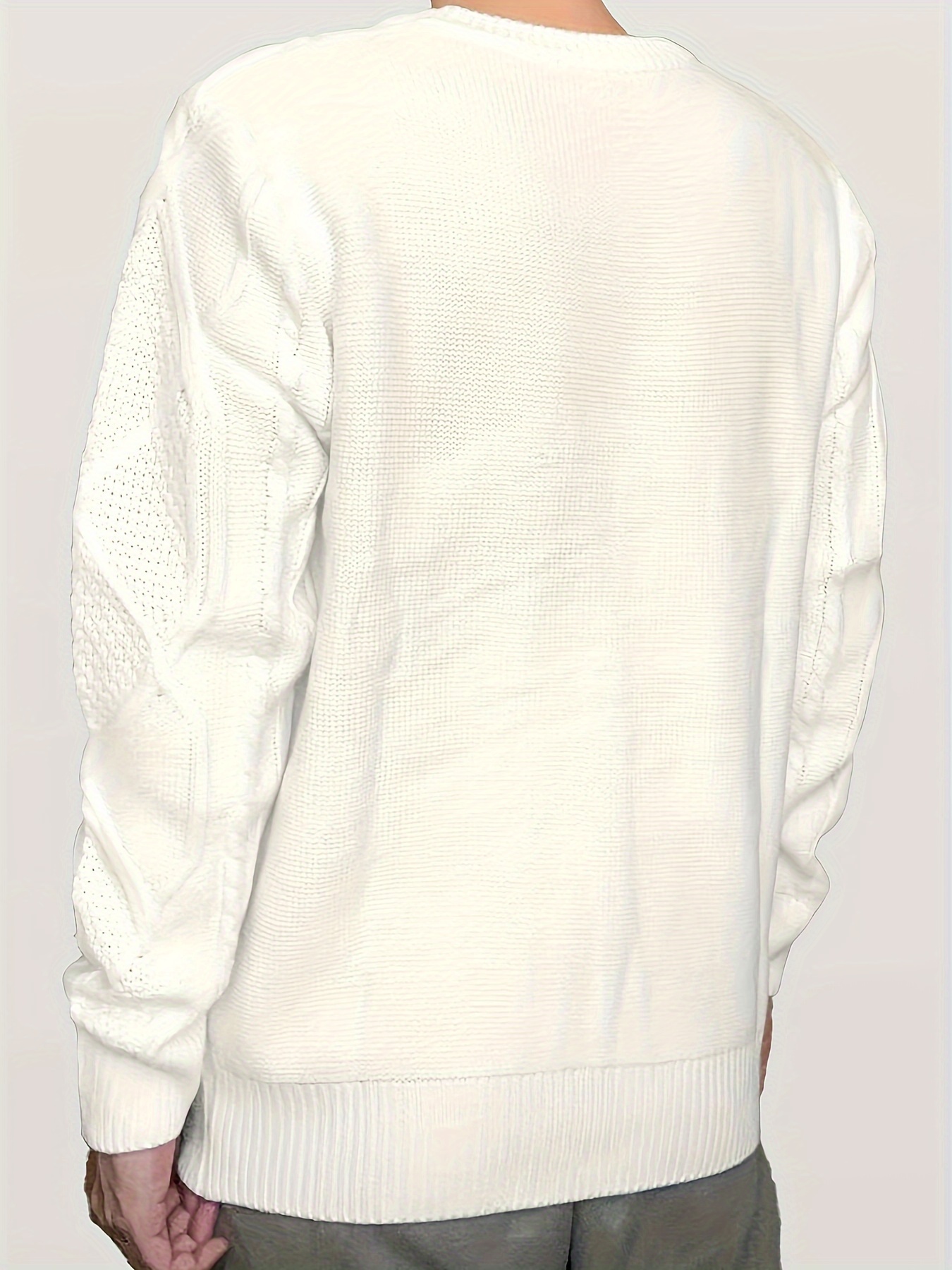mens warm trendy knitted pullover sweater details 9