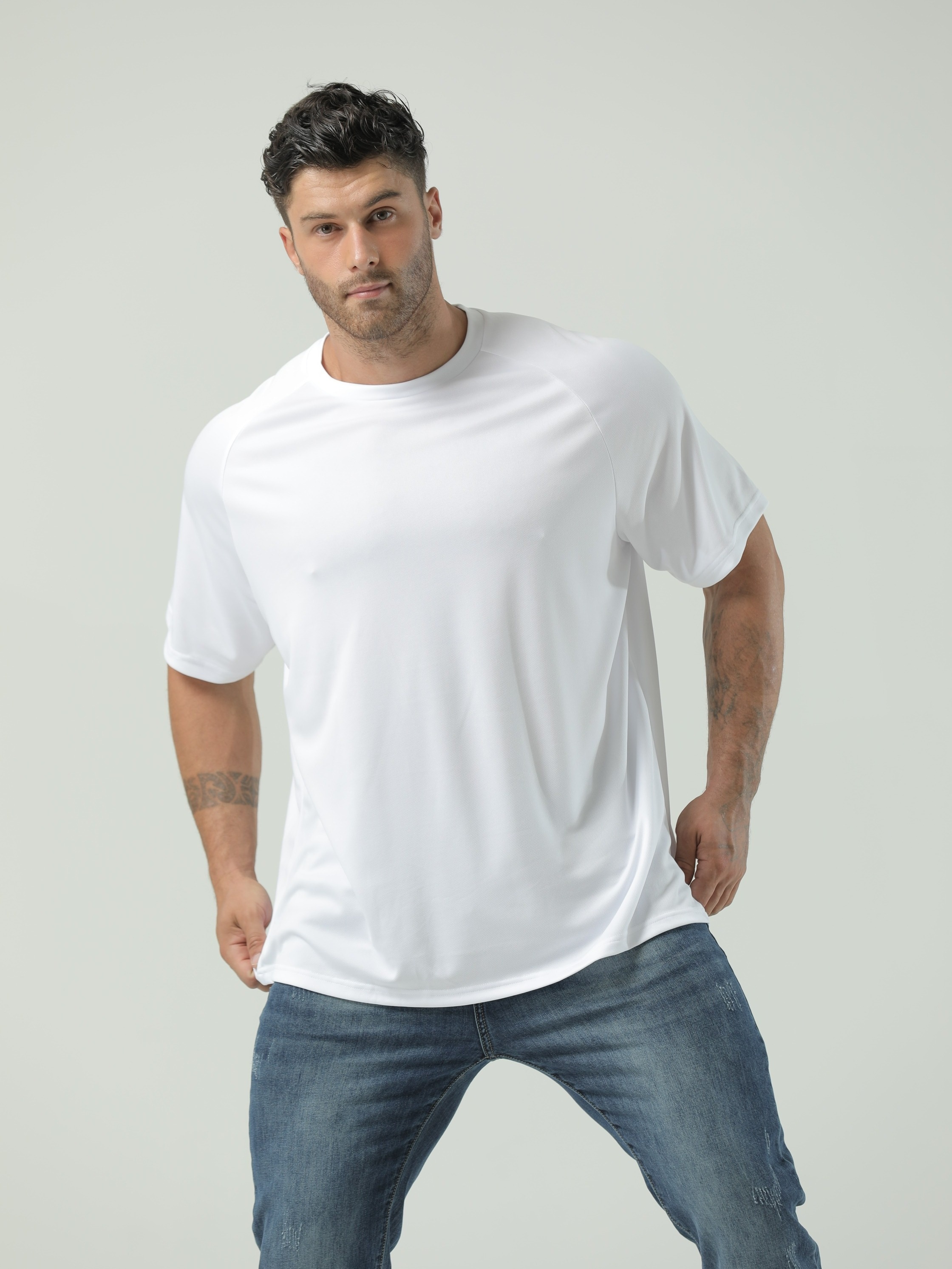 plus size mens breathable quick dry t shirt for sports mens clothing details 0