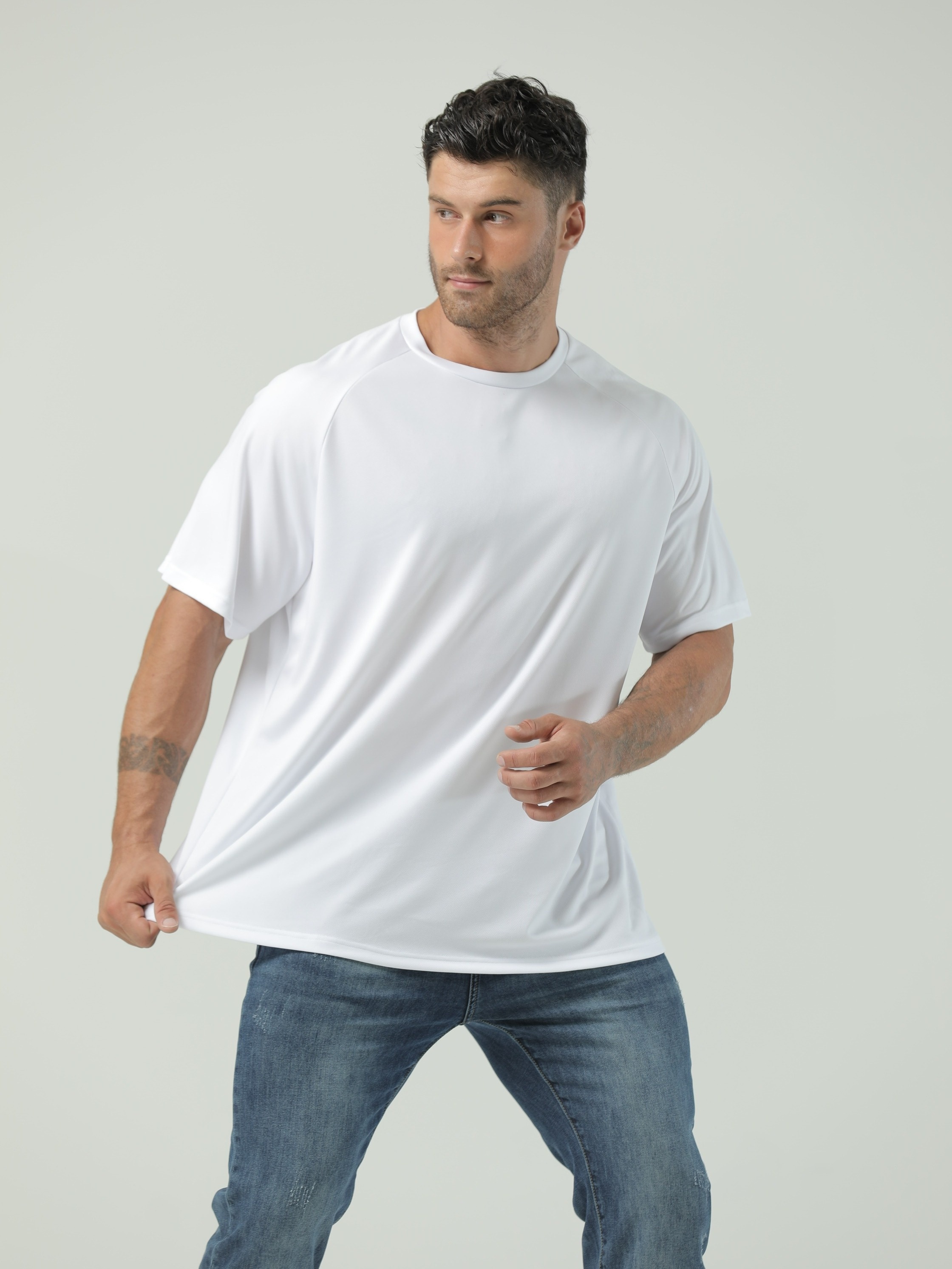 plus size mens breathable quick dry t shirt for sports mens clothing details 7