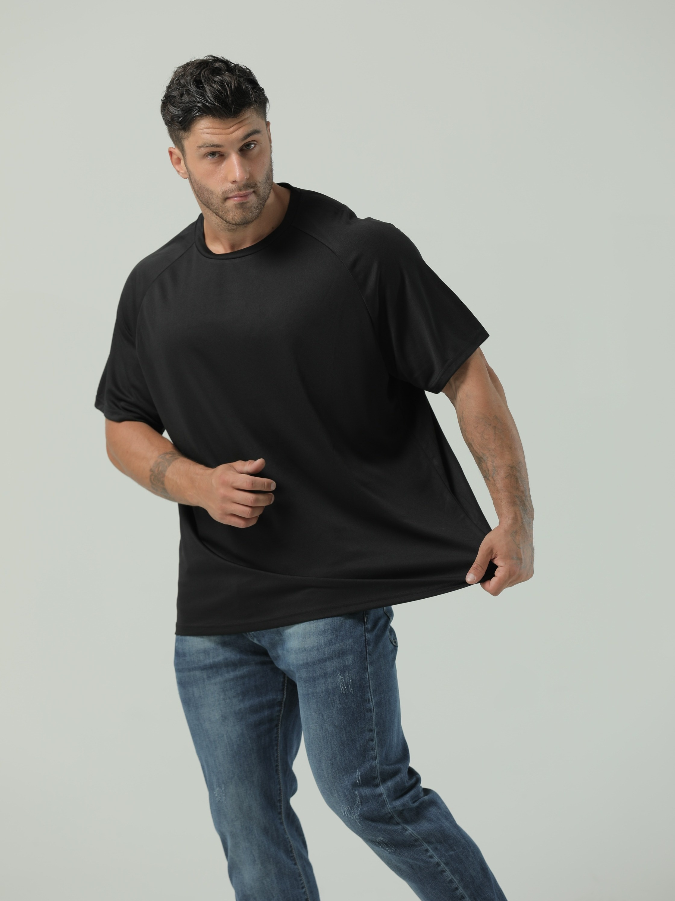 plus size mens breathable quick dry t shirt for sports mens clothing details 8