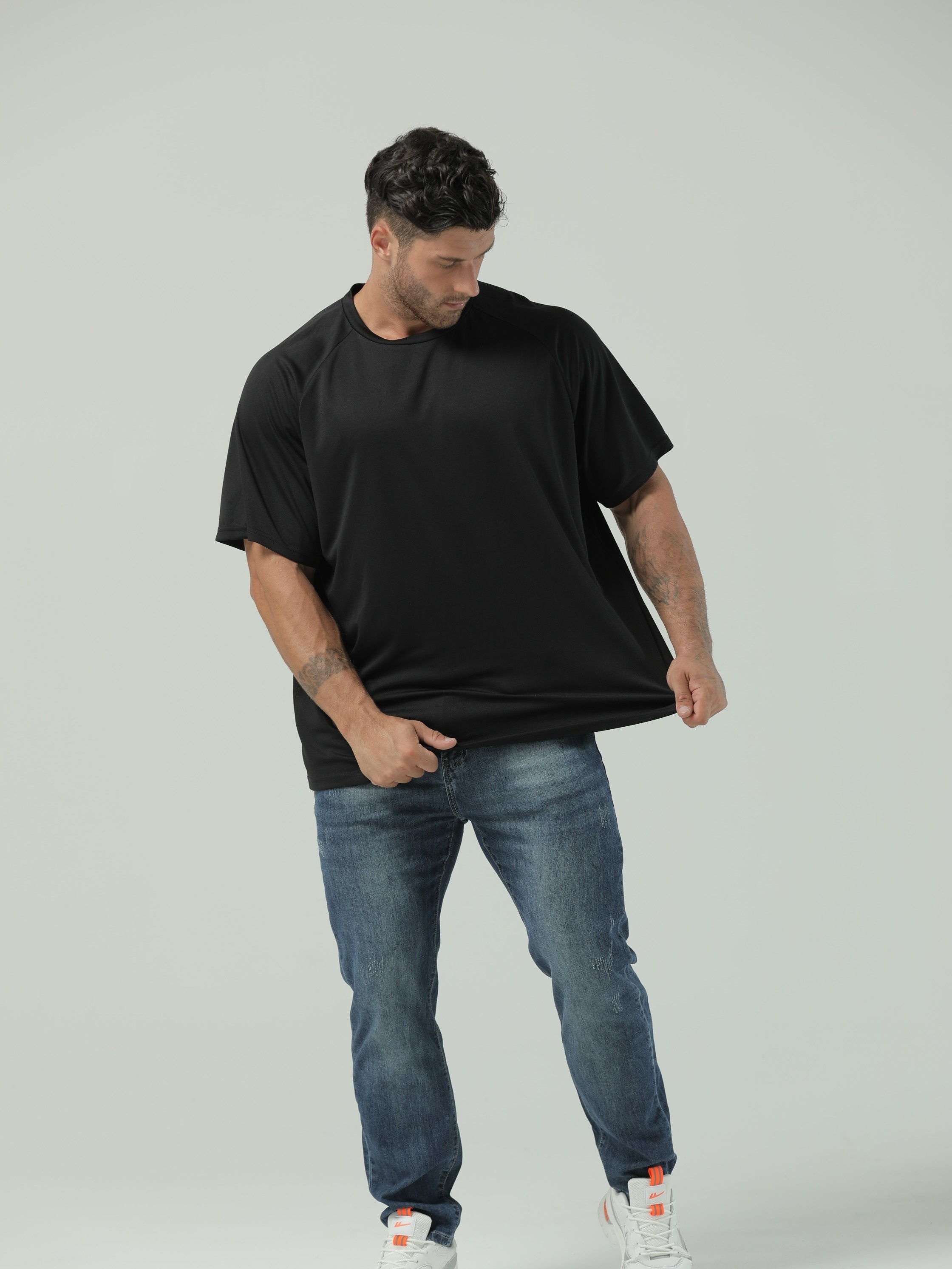 plus size mens breathable quick dry t shirt for sports mens clothing details 11
