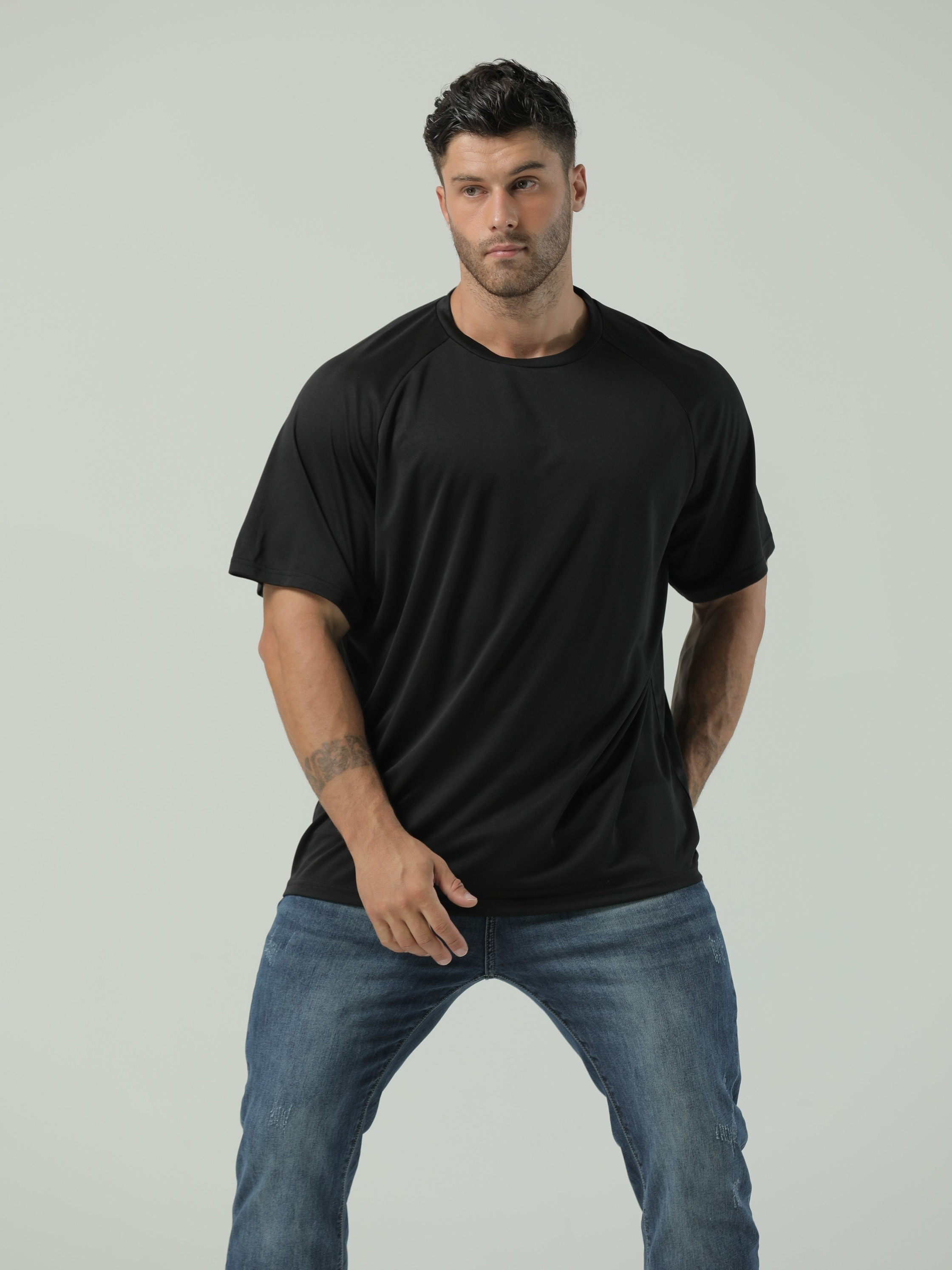 plus size mens breathable quick dry t shirt for sports mens clothing details 15