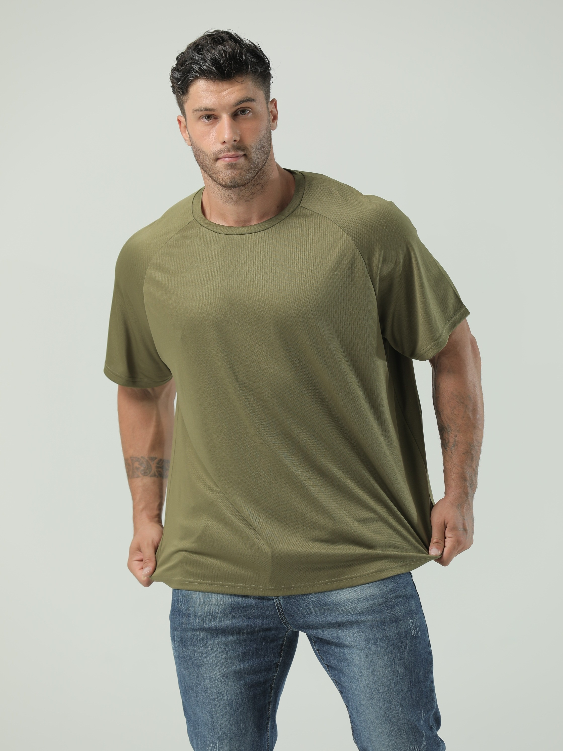 plus size mens breathable quick dry t shirt for sports mens clothing details 16