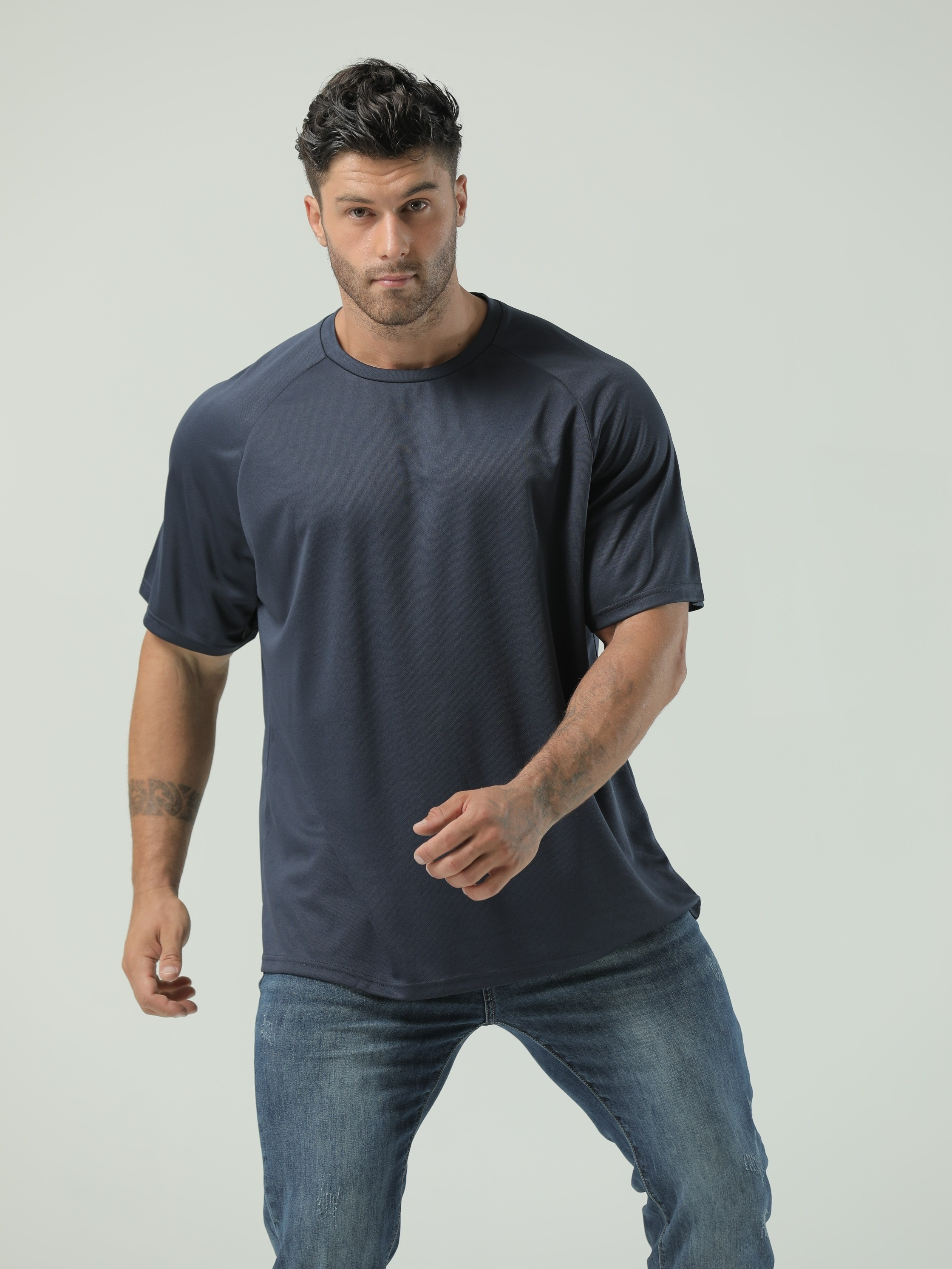 plus size mens breathable quick dry t shirt for sports mens clothing details 27
